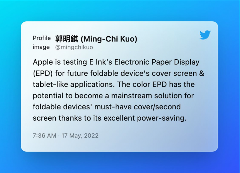 Слух: Apple тестирует цветные E-Ink-дисплеи для складных iPhone и iPad1